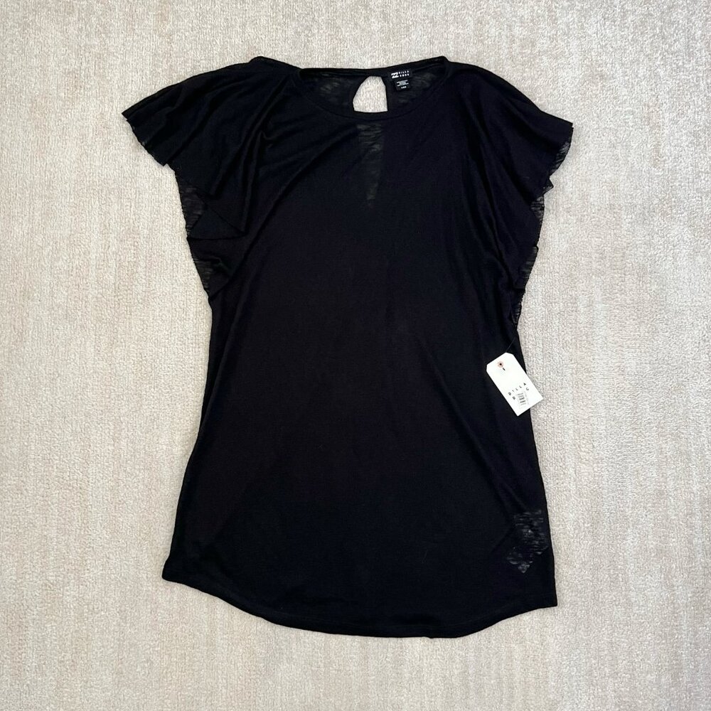 NWT Billabong Out For Waves Black Swim Coverup Summer Dress L Sheer